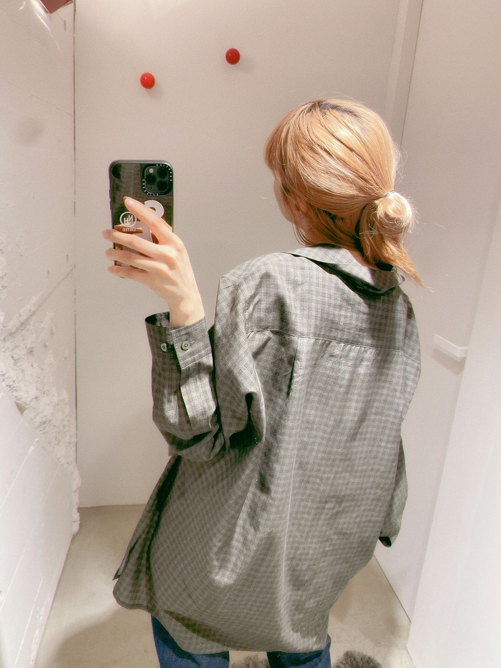 ヨーク24SS PIXEL LOW PLAID OPEN COLLAR SHIRT(YK24SS0654SH)CHARCOAL