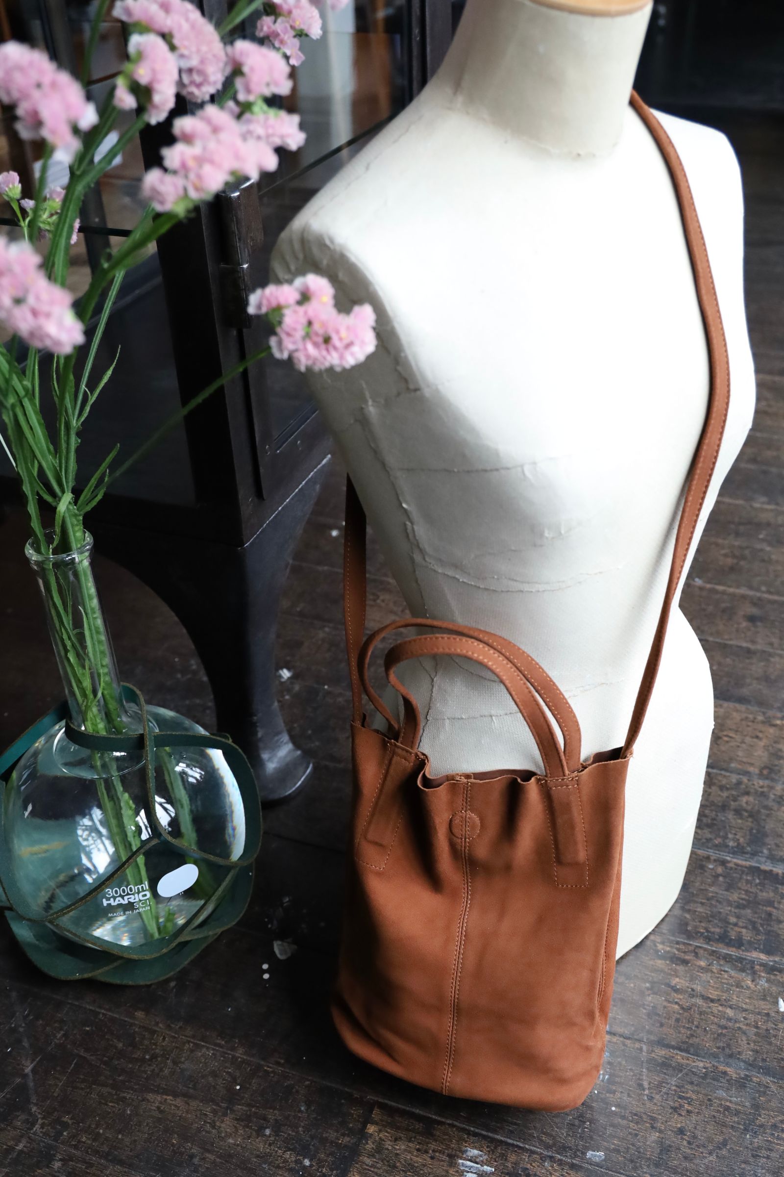 Morphee / モルフェトートバッグ 2WAY SMALL TOTE（SHORT)OIL SUEDE BROWN