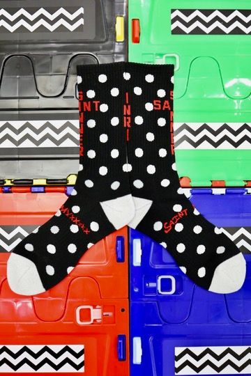 セントマイケル 26SS DOT SOCKS(SM-MK8-0000-100)BLACK★1月10日(土)発売！