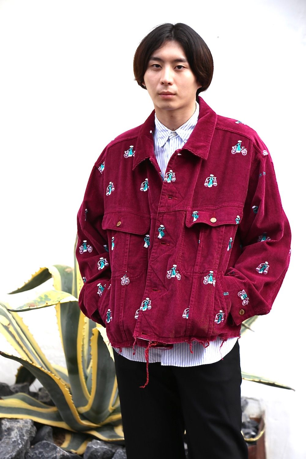 doublet VETNAM EMBROIDERY COURDUROY JACKET PINK style.2020.10.6.