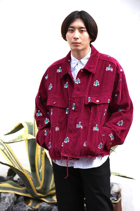 doublet VETNAM EMBROIDERY COURDUROY JACKET PINK style.2020.10.6.