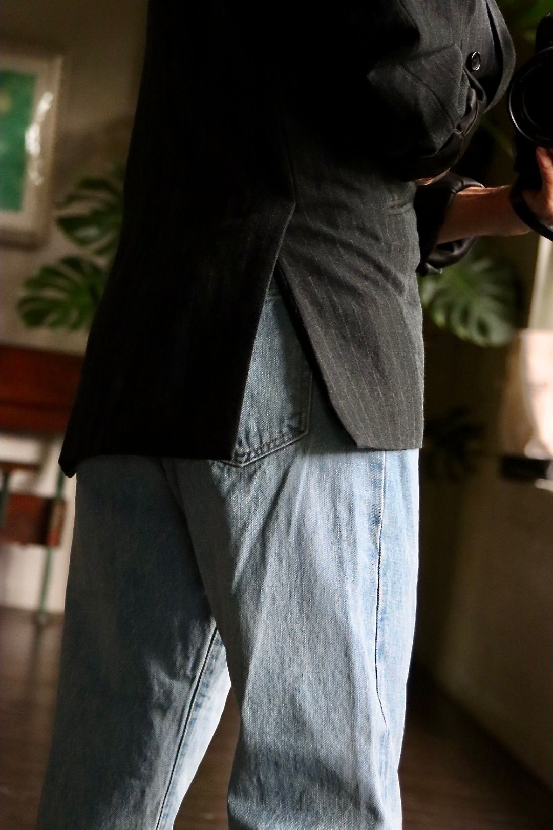 A.PRESSE アプレッセ22FW Washed Denim Pantsスタイル