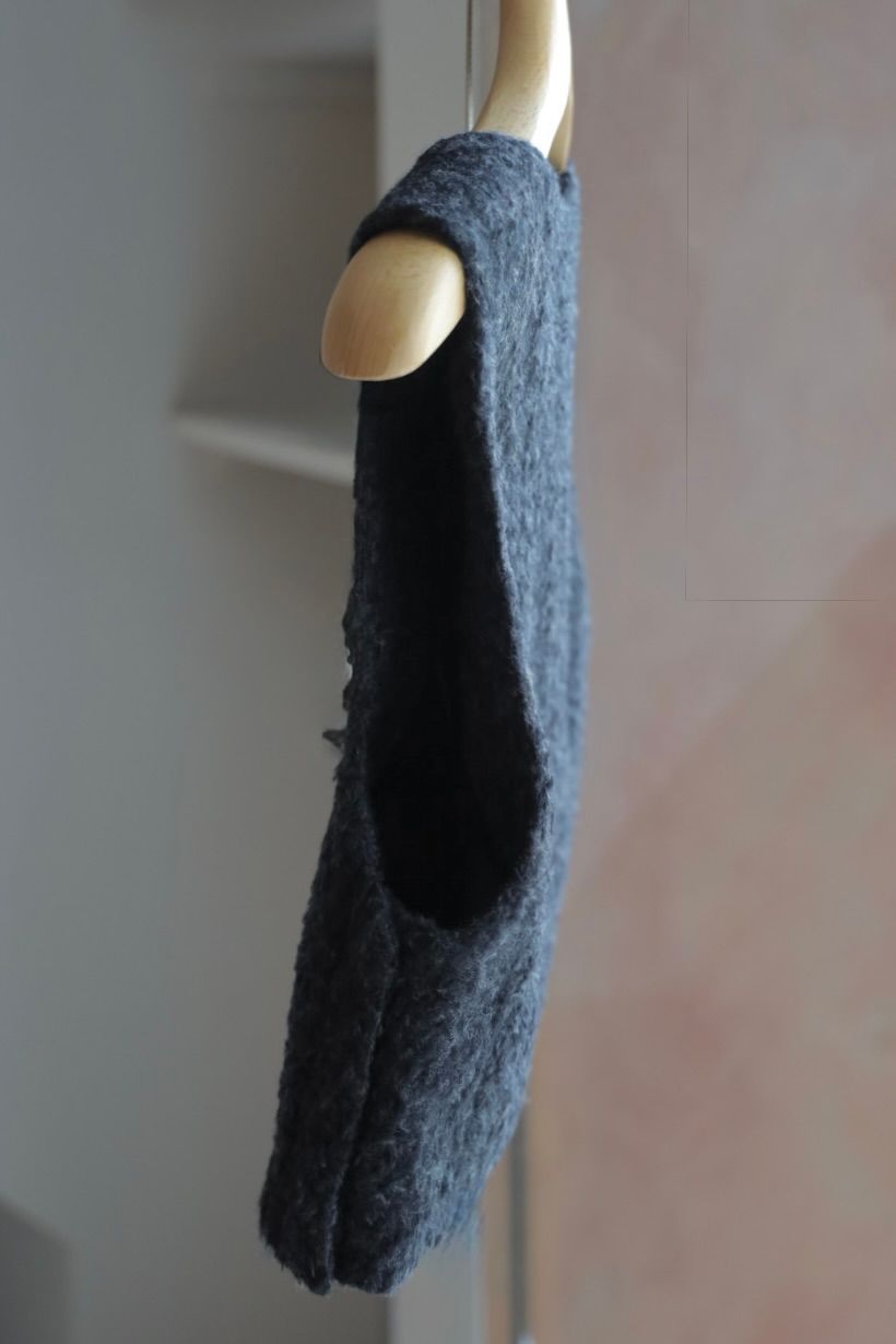 blurhms Women's 25FW Brushed Wool Vest(BHSW25F2Bwo)HeatherCharcoal☆新作発売！