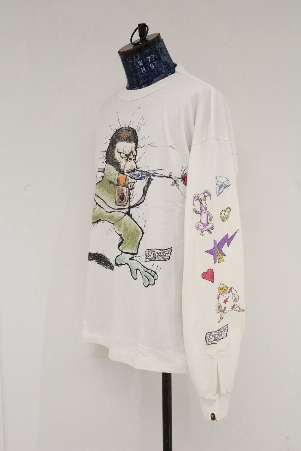 セントマイケル 26AW RUNNING BAPE_LS T-SHIRT (SM-MK1-0000-C38) WHITE☆9月19日(土)発売！