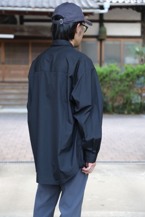 Graphpaper Broad L/S Oversized Regular Collar Shirt"BLACK"Style.2020.10.4.