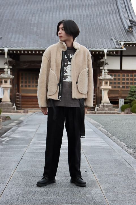 YOKE DETACHABLE COLLAR BOMBER JACKET style.2021.10.17.