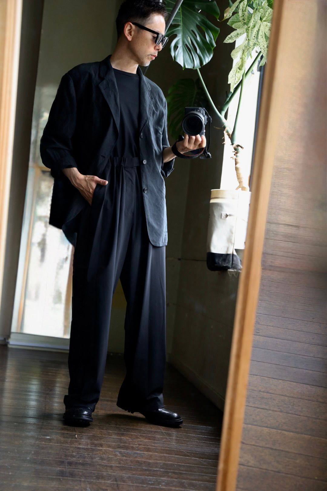 グラフペーパー 25SUMMER Flex Tricot Wide Chef Pants(GM252-40041)BLACK