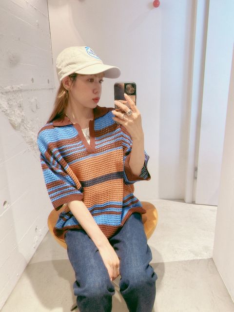 YOKE 新作BORDER MESH KNIT SKIPPER POLO SHIRT style.2024.5.23