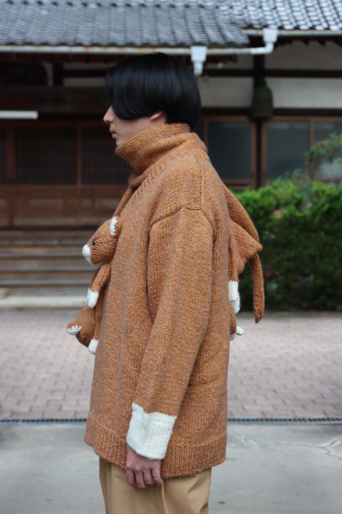 doublet STUFFED CAT HAND-KNITTING PULLOVER"CAMEL style"