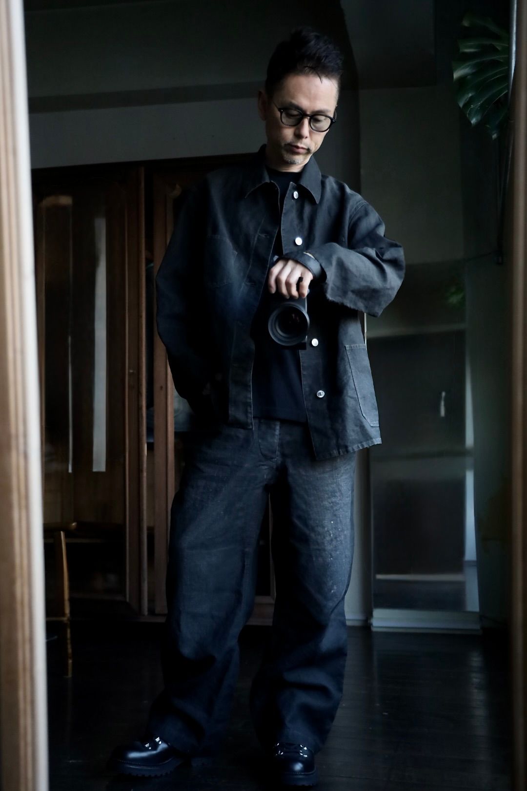 【A.PRESSE】Vintage Black Linen Trousers A.PRESSE Vintage Black Linen Trousers Black | HAVEN