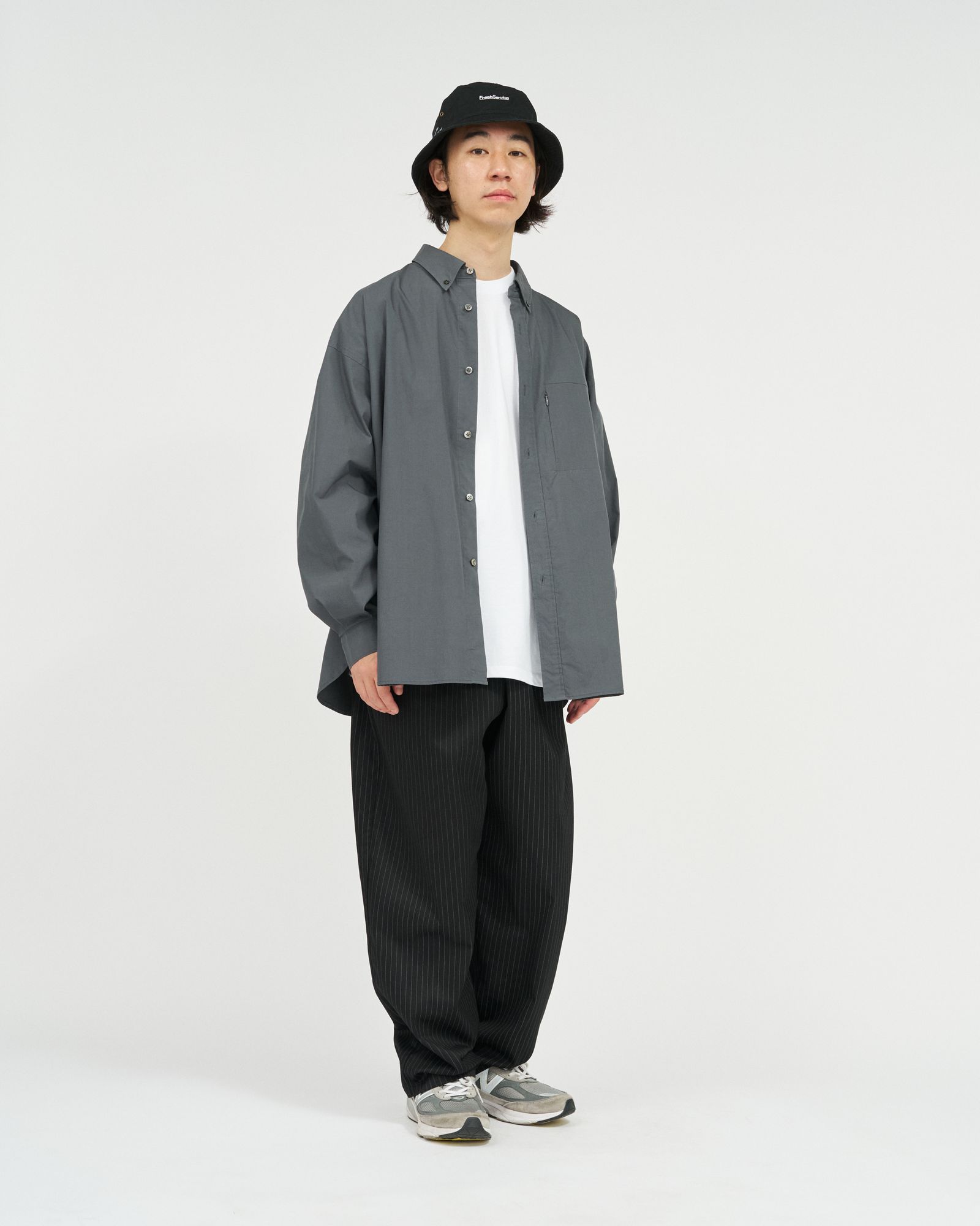フレッシュサービス SOLOTEX® TYPEWRITER UTILITY L/S B.D SHIRT(FSC261-50202)GRAY★2月28日(土)発売