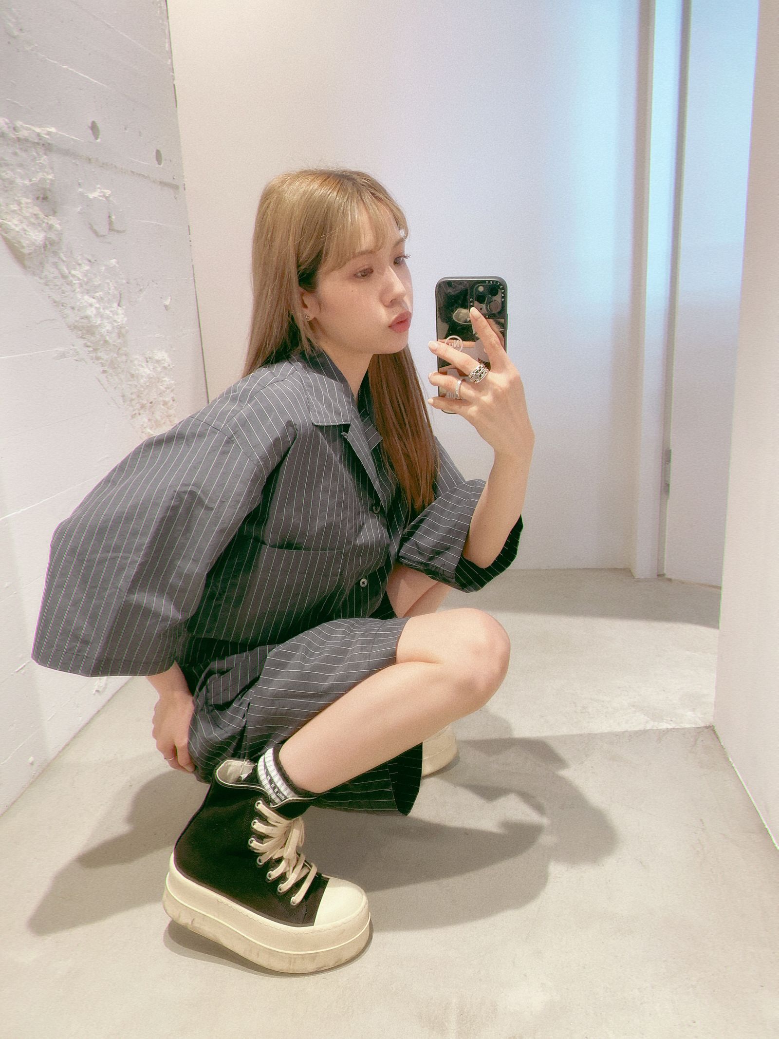 Yoke SHIRT & PANTS セットアップ YOKE 新作NYLON STRIPE WIDE SHIRT セットアップstyle.2024.5.4