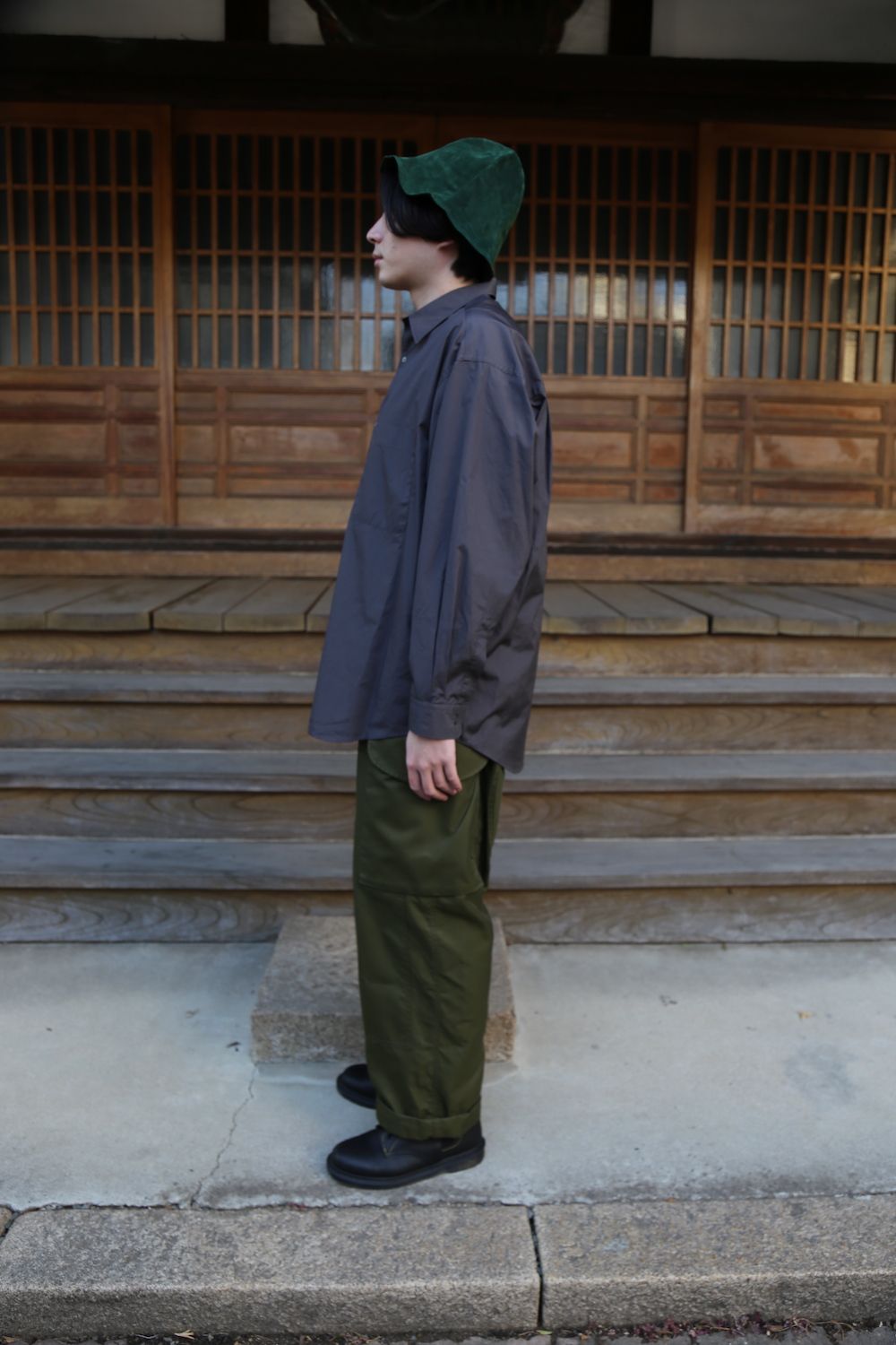 Broad L/S Oversized Regular Collar Shirt"C.GRAY"Style.2020.1.17.