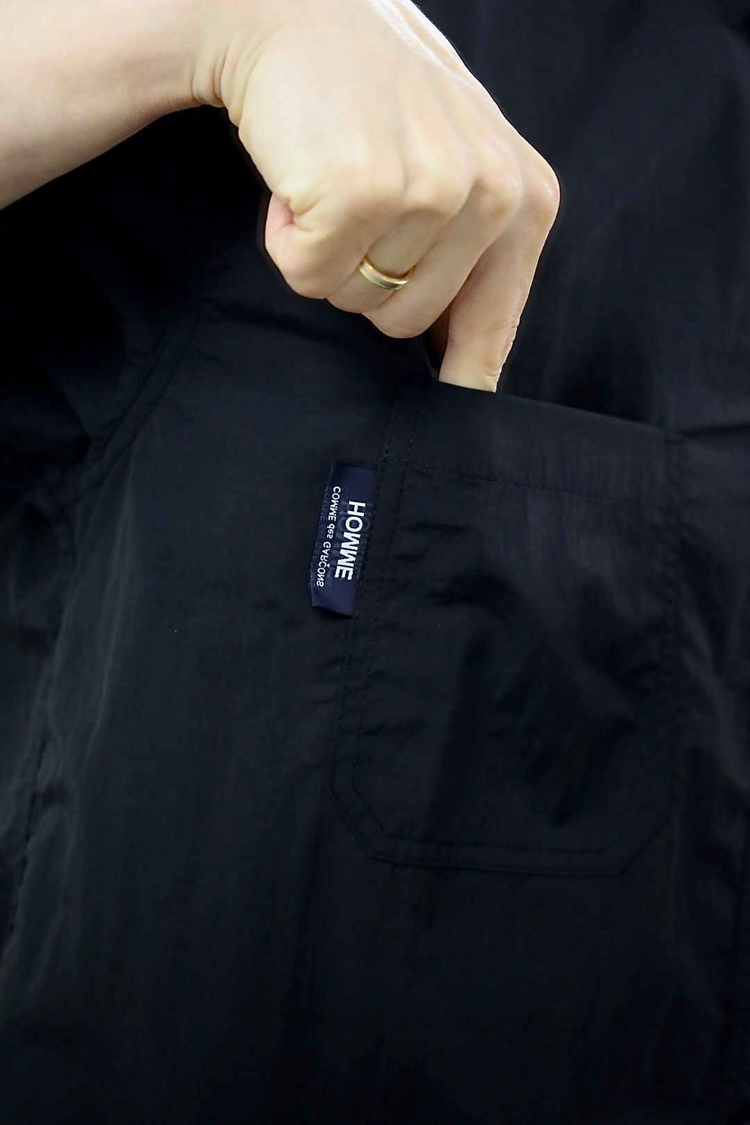 コムデギャルソンオム26SS ナイロンタッサー半袖シャツ(HQ-B021-051)BLACK☆5月1日(金)発売！