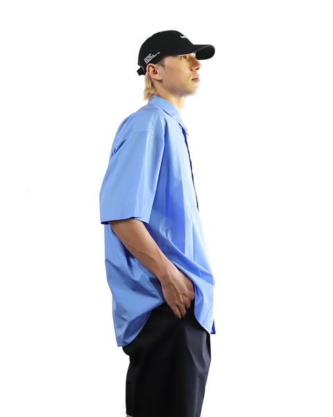 グラフペーパー 24SS Broad S/S Oversized Regular Collar Shirt(BLUE) style 2024.5.17