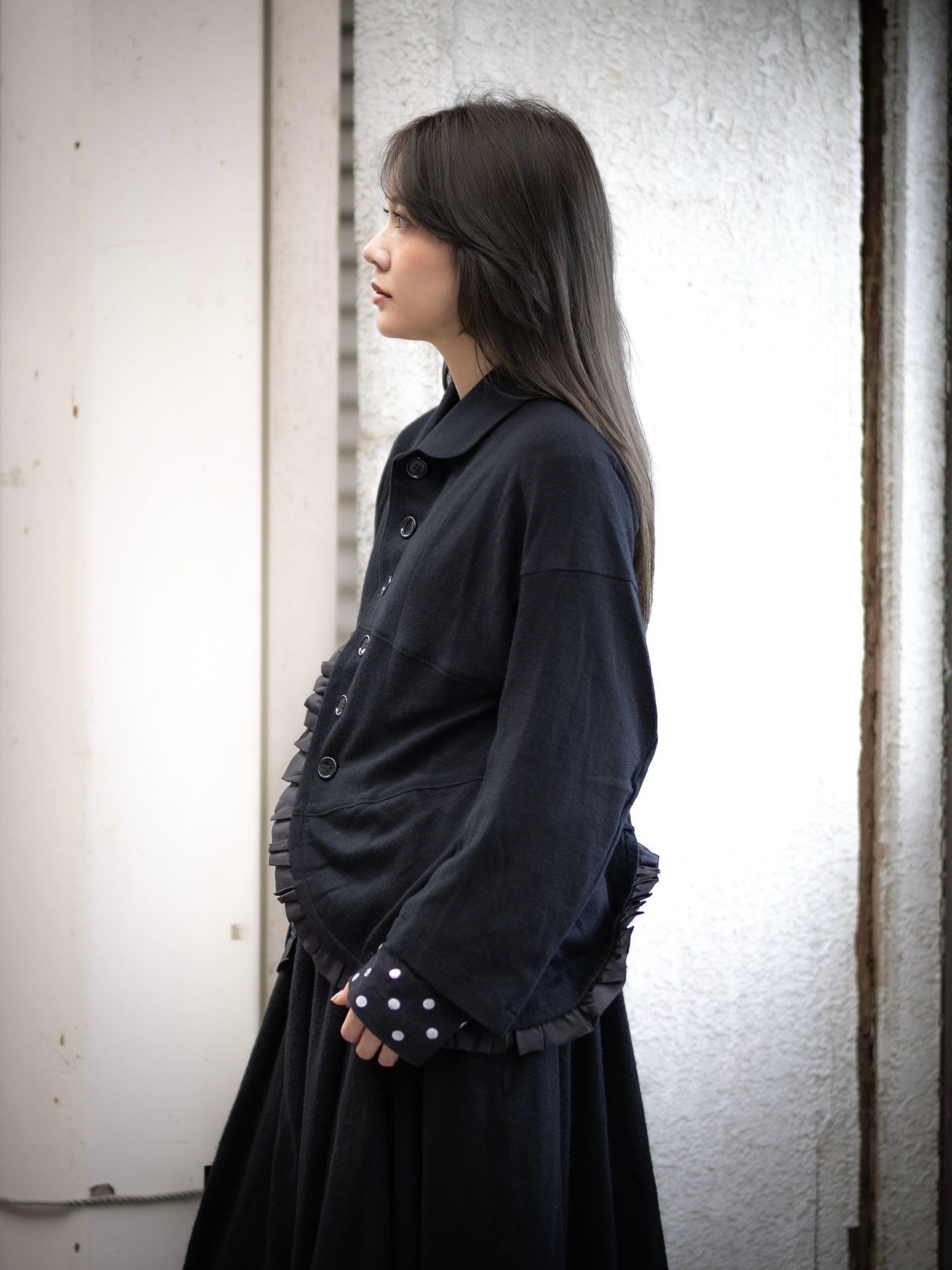 tao 26FW ウールミルド天竺×キュプラタフタカーディガン(TR-T006-051-1)BLACK☆10月2日(金)発売！