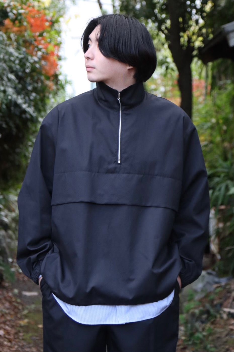 Graphpaper Suvin Sharkskin Stand Collar Anorak style.2022.12.17
