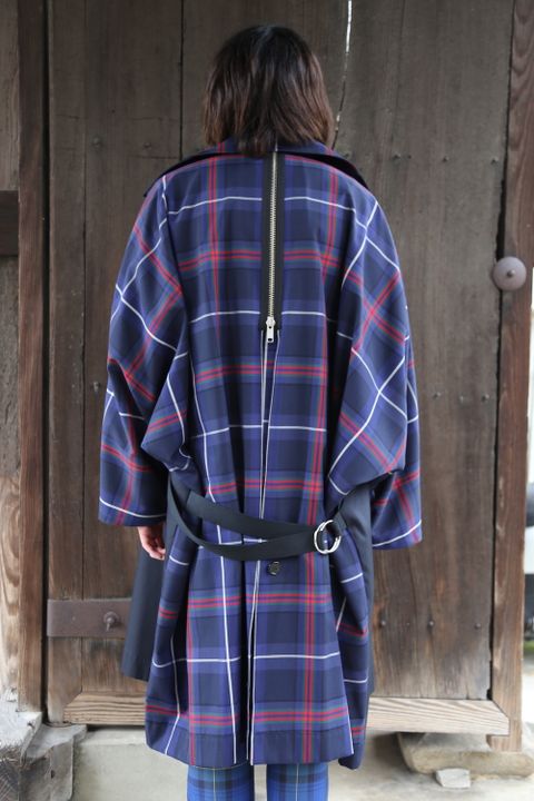 KIDILL 2020AW Trench Coat(KL447) "Navy×Blue Tartan" style.2020.7.31.