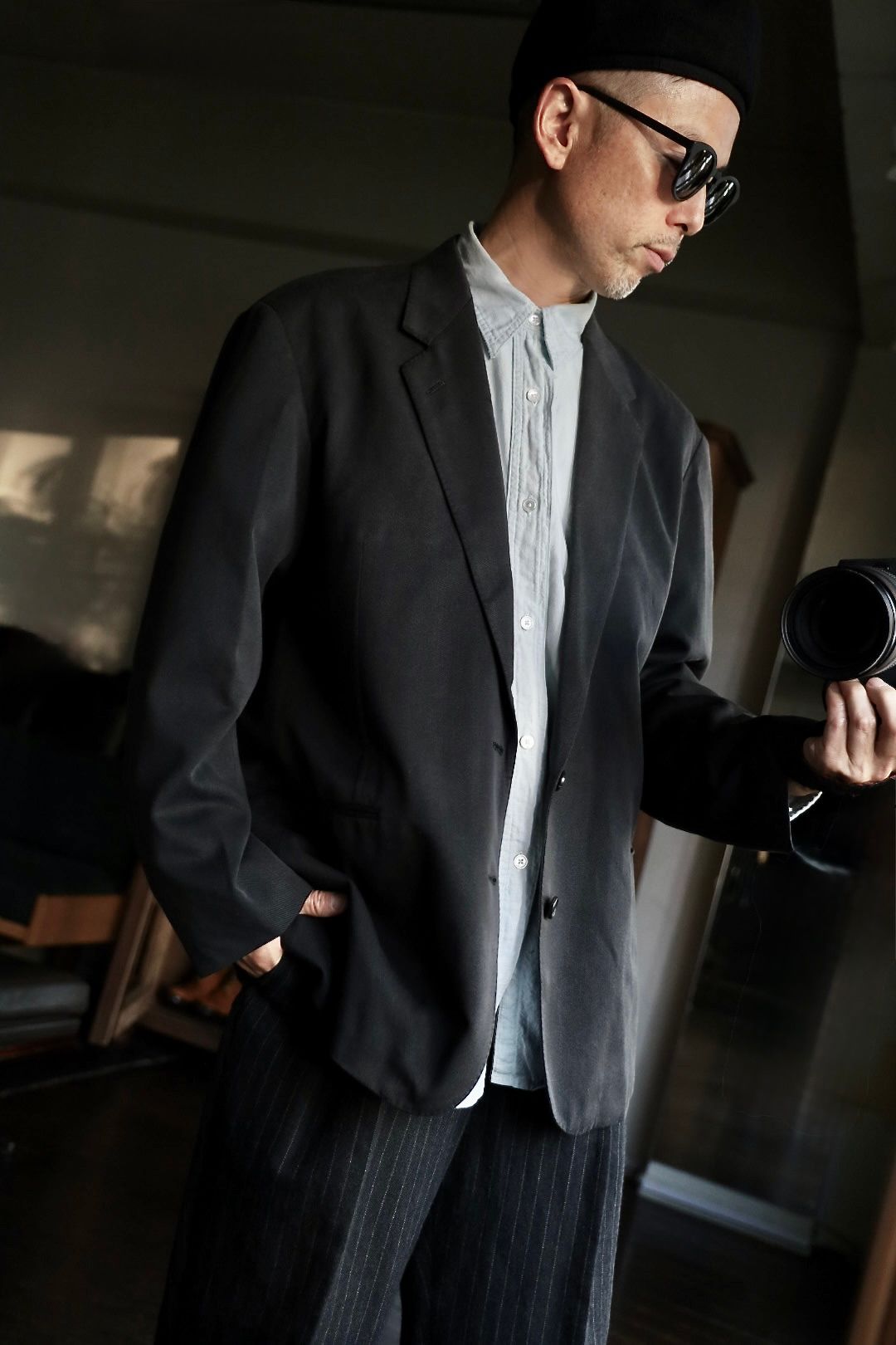アプレッセ 2025 STYLE2  Washed Silk Jacket(25AAP-01-35)CHARCOAL
