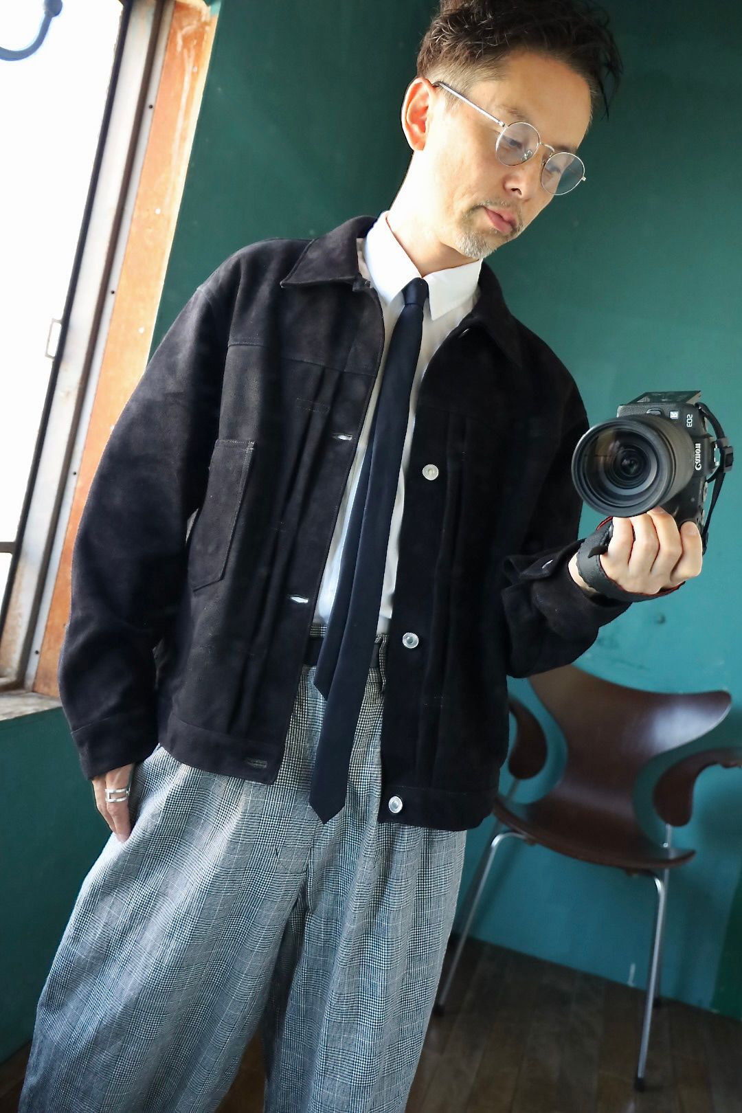 アプレッセ 2025 STYLE2 Suede Leather 1st Type Jacket(25AAP-01-10)BLACK