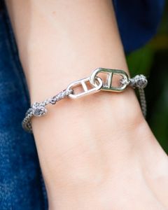 XOLO JEWELRY ショロジュエリー / Anchor Link Silk Code Bracelet-Silver- (XOCB004)GRAY☆6月17日発売！