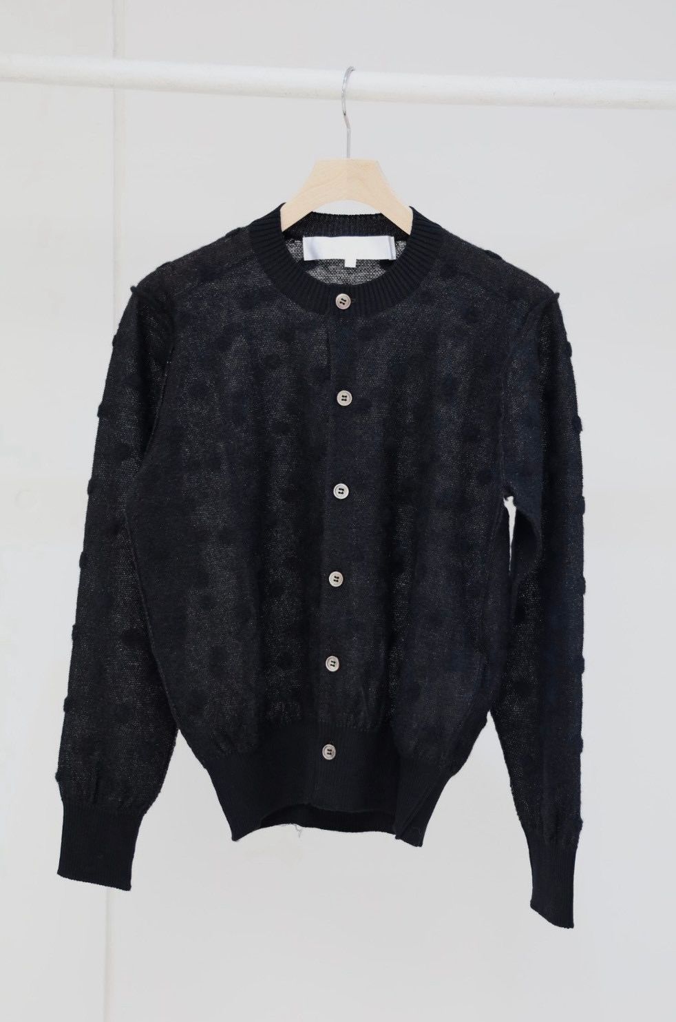 tao 26FW アルパカ混ドットジャガードカーディガン(TR-N018-051-1)BLACK☆9月4日(金)発売！
