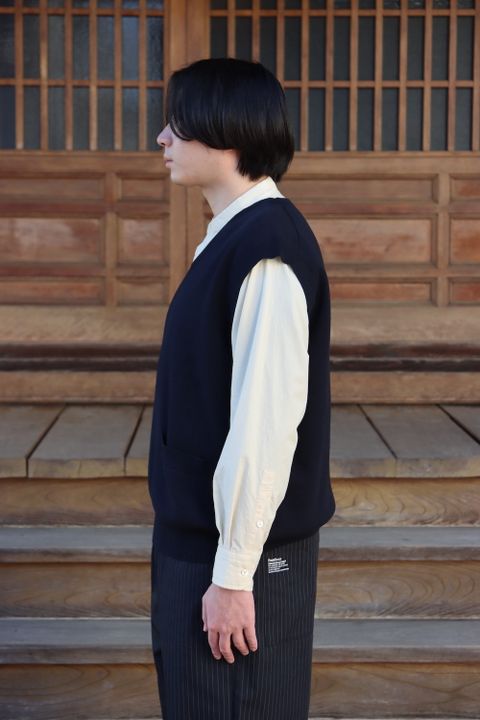 STUDIO NICHOLSON FOSS SNM MERINO KNIT VEST(783) style.2022.1.8