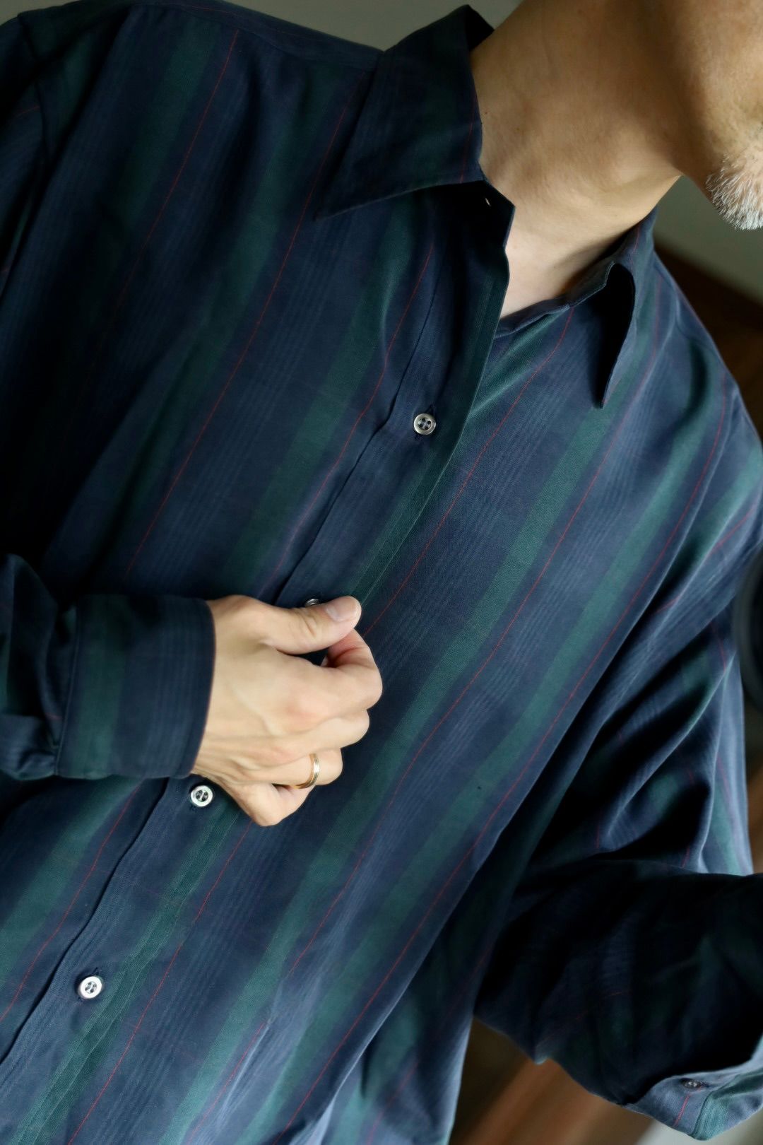 アプレッセ 2025 STYLE2 Silk Rayon Regular Collar Shirt(25AAP-02-13)BLACK WATCH☆6月14日(土)発売！
