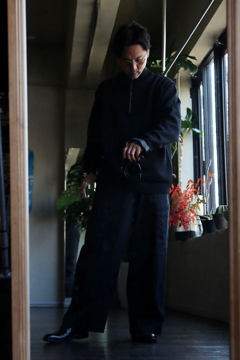 ATON エイトン 23SS WOOL WASHI HALF ZIP SWEATERスタイル