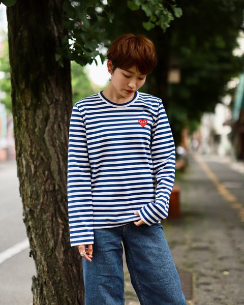 PLAY COMME des GARCONS レディース Striped T-Shirt style.2023.6.3