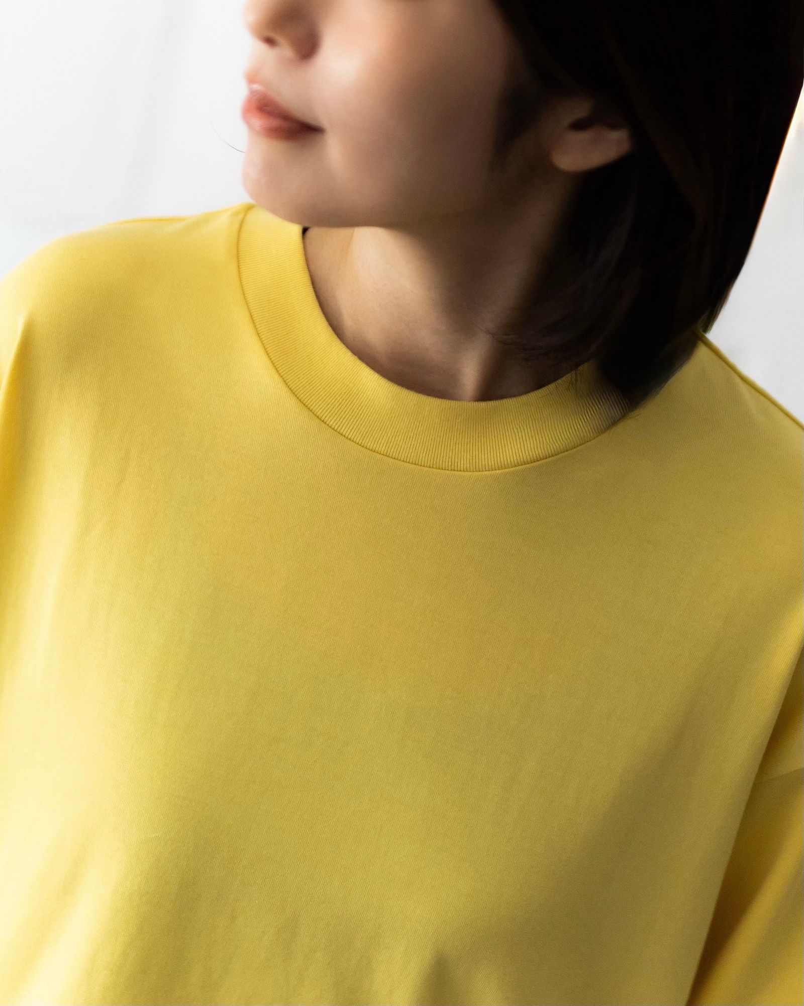 Graphpaper 25AW Women's  Tri Spun Cotton Balloon Sleeve Tee(GL253-70306)YELLOW