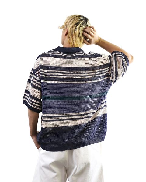 ヨーク 24SS BORDER MESH KNIT SKIPPER POLO SHIRT style 2024.5.24