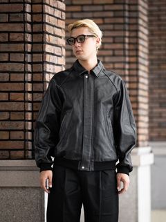 Graphpaper Cow Leather Raglan Blousonスタイル
