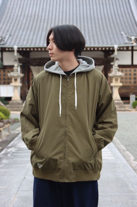 FreshService SWEAT HOODED SWING TOP"KHAKI×HEATHER GRAY"style