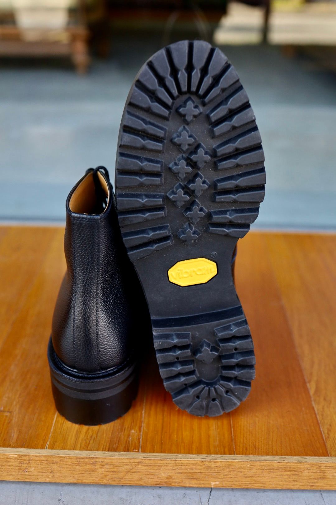 FOOTWORKSフットワークス  レースアップブーツ Lace-up shoes in grain leather(F03-0002_M)BLACK☆新作発売！