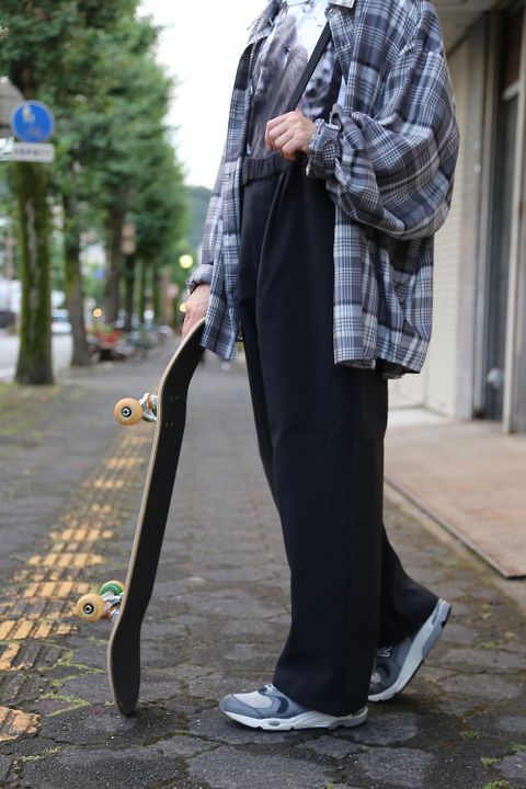Graphpaper Triple Cloth Wide Chef pants"BLACK" style.2020.8.22.