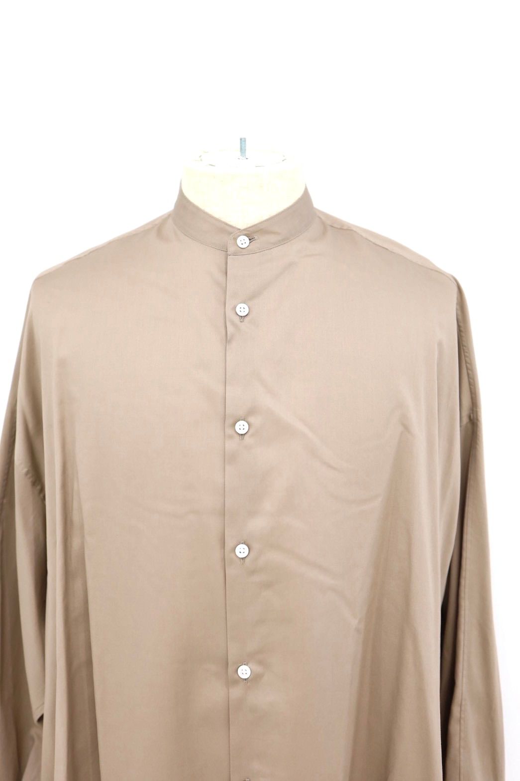 グラフペーパー Women's 26SS  Silicon Poplin Deep Slit Band Collar Shirt(GL261-50184)TAUPE☆2月28日(土)発売！