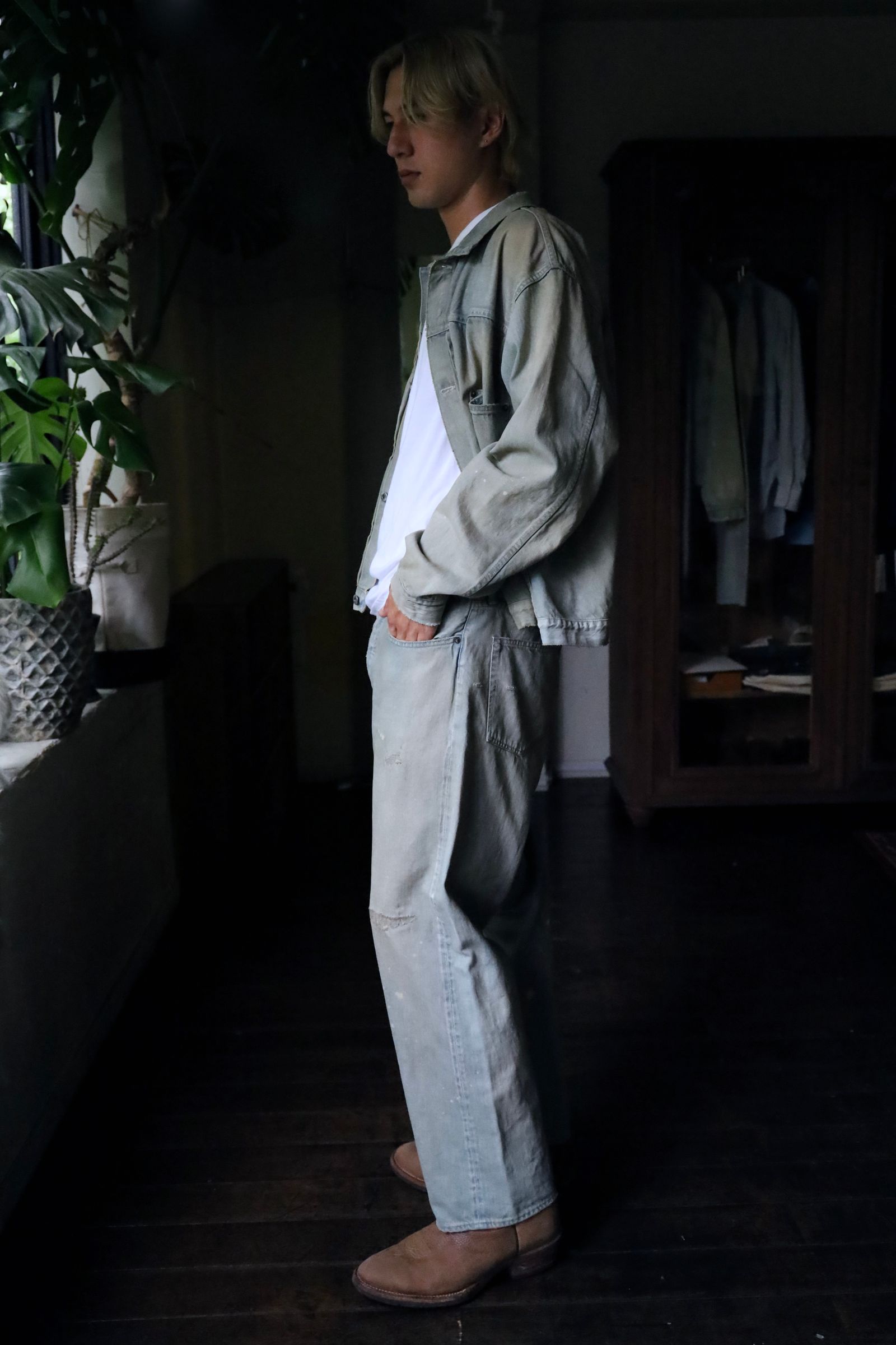 Washed Denim Wide Pants(24AAP-04-18H) BLEACH