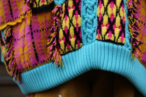 KIDILL 2020A/W 新作Chaotic Argyle Tartan Cardigan"Yellow×Pink" style.2020.11.23.