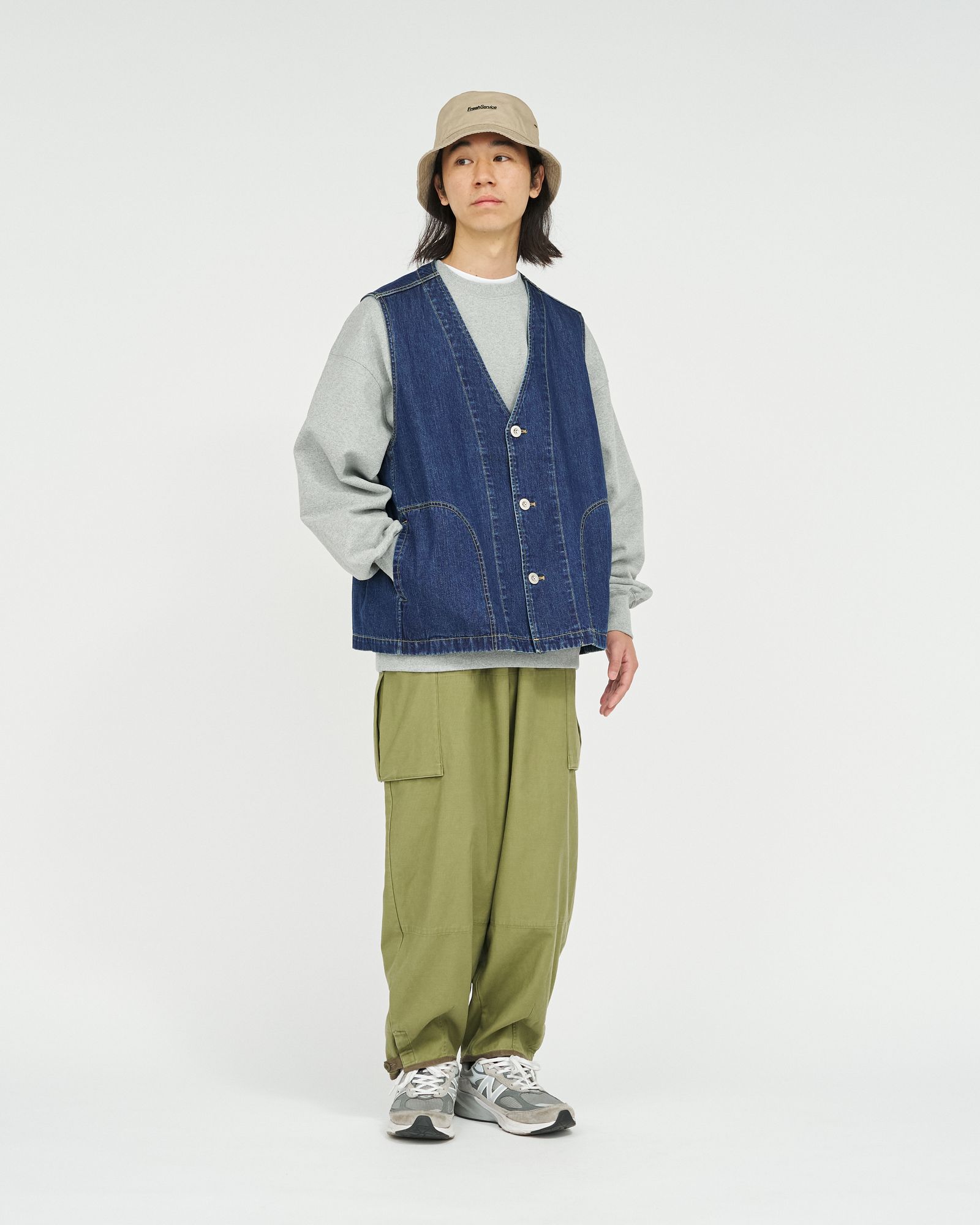 フレッシュサービス WORKERS DENIM VEST(FSC261-30266FB)FADE INDIGO☆12月20日(土)発売！