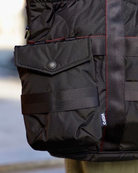 COMME des GARCONS HOMME 2WAYキルティングTOTE BAG x ディアスキンレザーカーコート