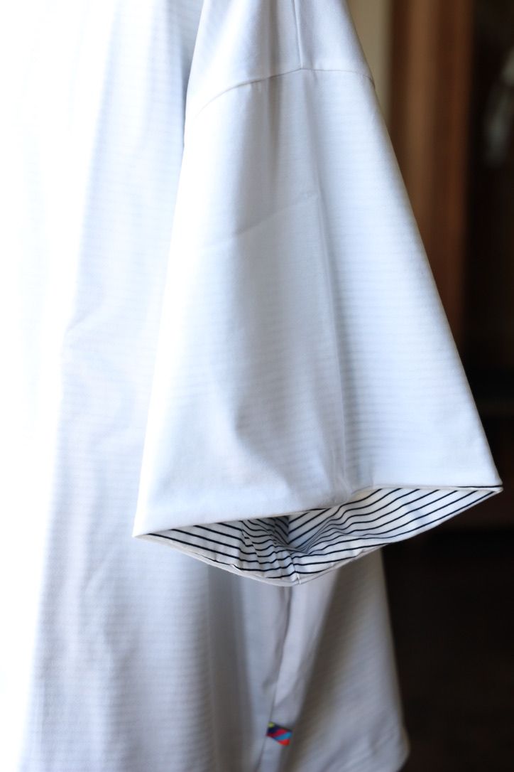 イズネス25SS REVERSIBLE BALLOON BORDER T-SHIRT(1007SSCST05)WHITE×NAVY border