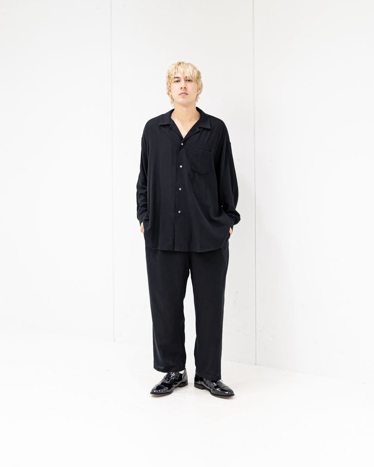 Graphpaper Viscose Viyella L/S Sleeping Shirt (BLACK)新作発売！