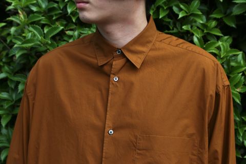 Graphpaper Broad L/S Oversized Regular Collar Shirt(GM212-50110B) style.2021.5.22