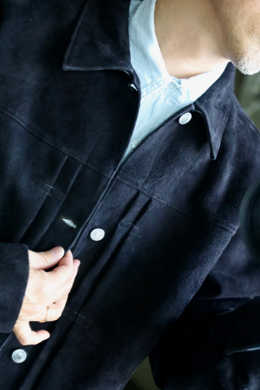 アプレッセ 2025 STYLE2 Suede Leather 1st Type Jacket(25AAP-01-10)BLACK