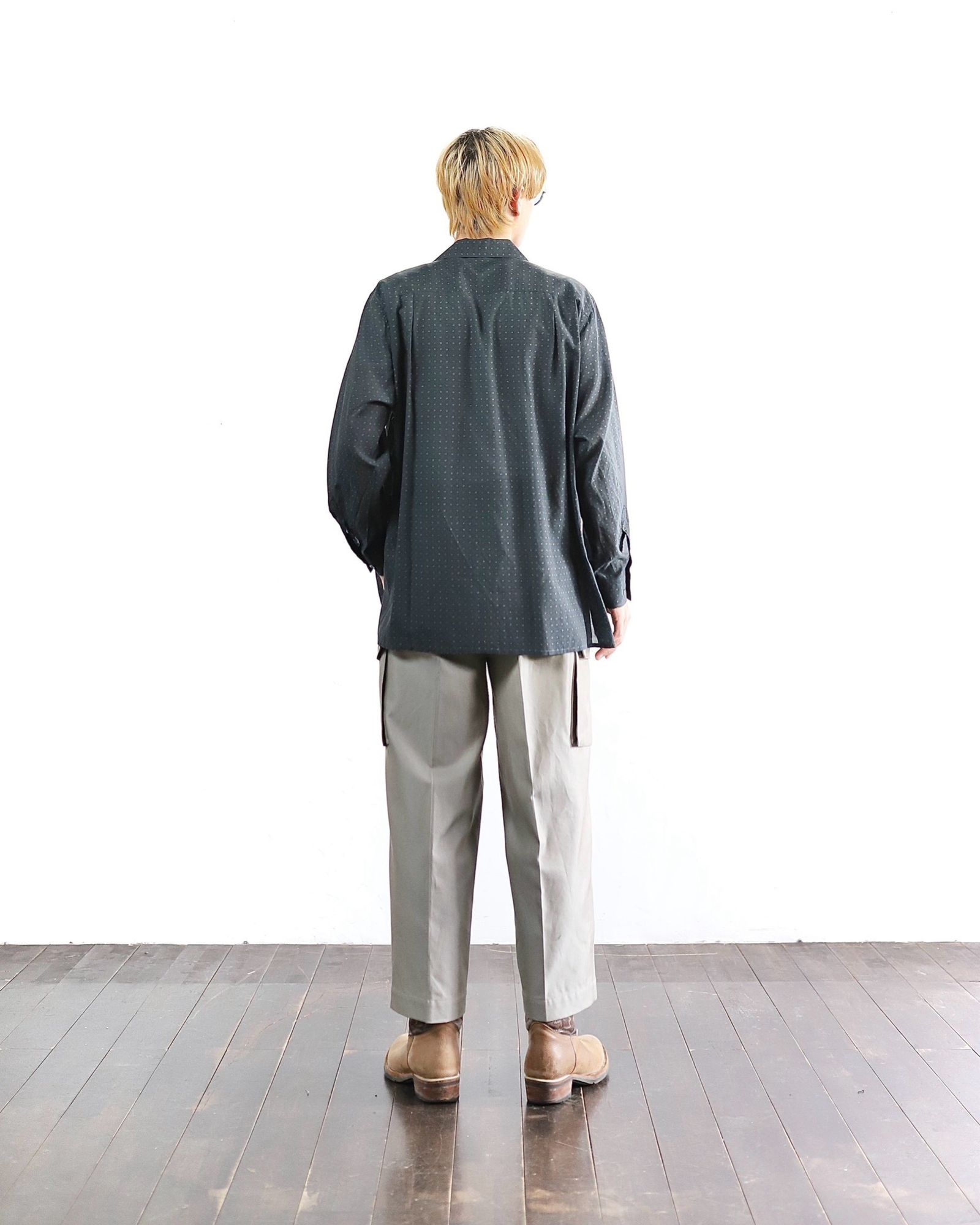 YOKE 新作PIXEL LOW PLAID OPEN COLLAR SHIRT style.2024 | 4298