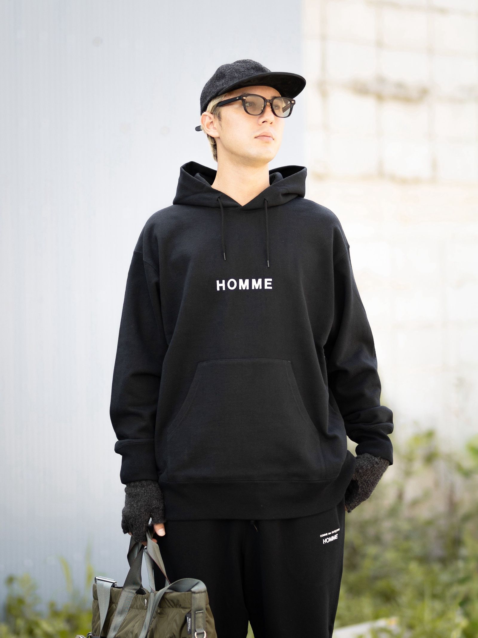 コムデギャルソンオム  26FW HOMMEプリントパーカー(HR-T105-051)BLACK