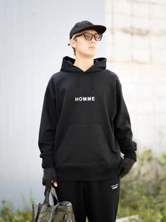 コムデギャルソンオム  26FW HOMMEプリントパーカー(HR-T105-051)BLACK