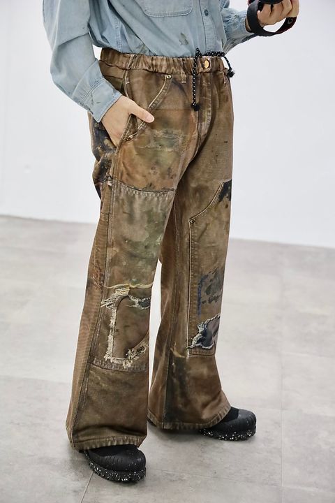 TALKING ABOUT THE ABSTRACTION PRINT FLARE PT"BROWN"スタイル20260118