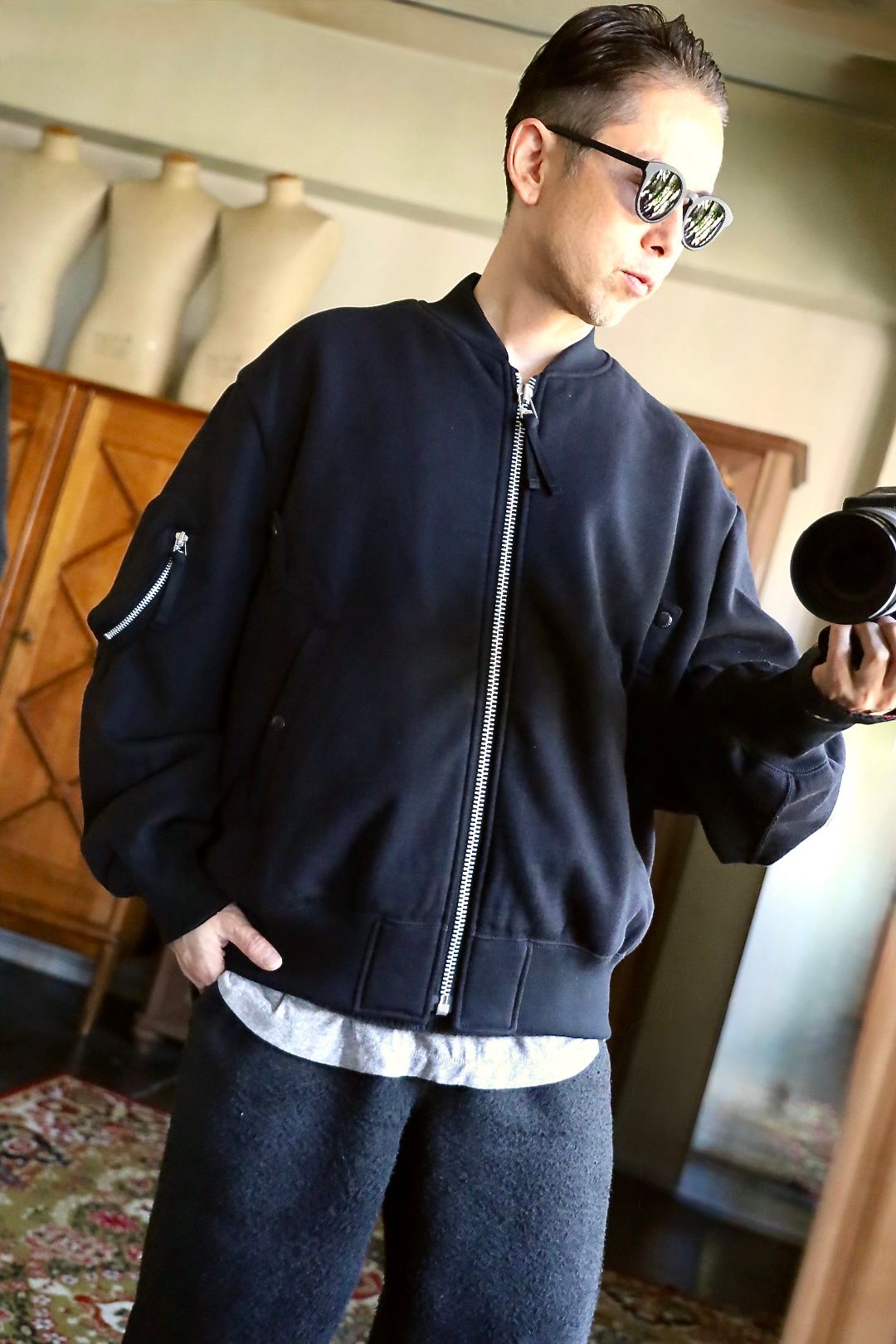 COMME des GARCONS HOMME 綿ウール裏毛MA-1ジャケットスタイル2025.11.10.